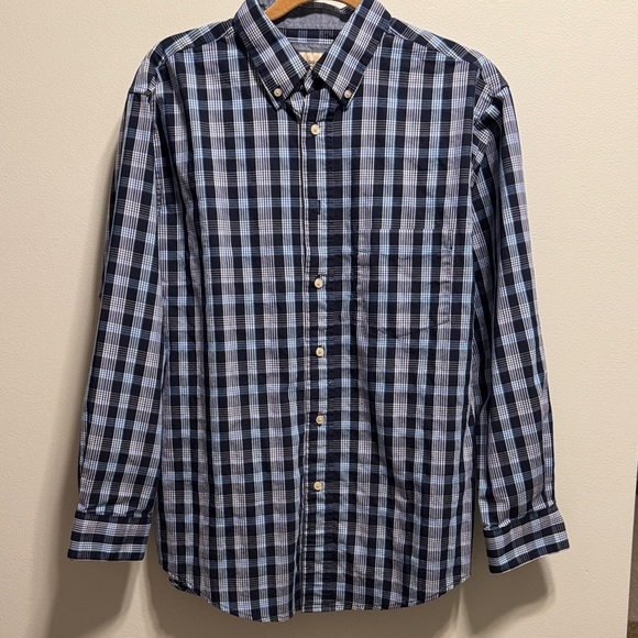 Haggar Other - Men's Blue Checkered Shirt -stretch